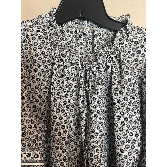 Max Studio Black & White Print Short Sleeve Top 1x - Picture 3 of 6